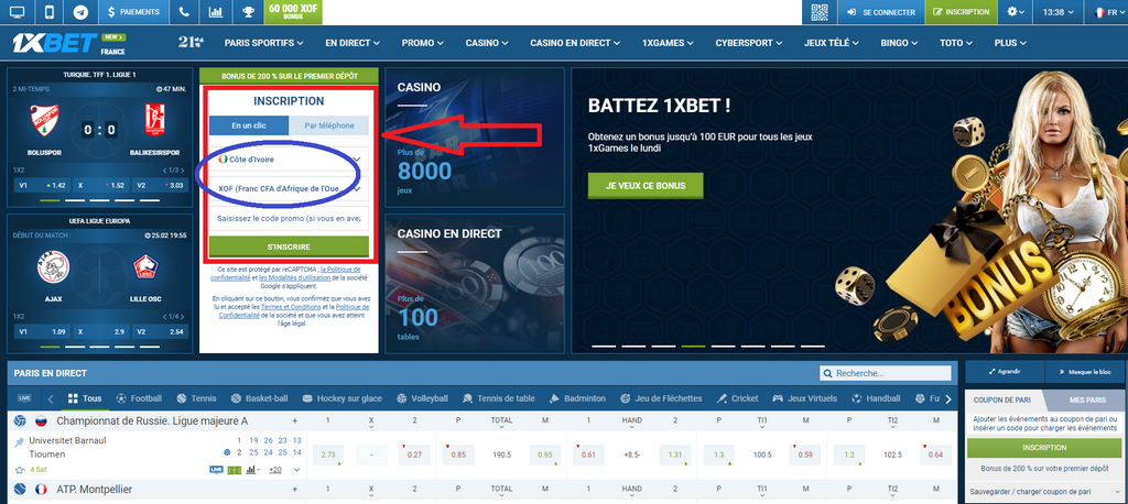 Pendaftaran dan Login di Aplikasi 1xBet